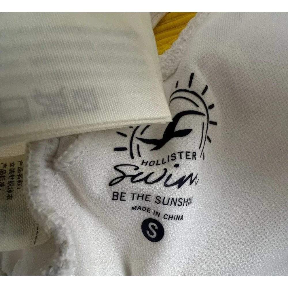 HOLLISTER Swim Bikini Bundle Size S White Yellow Pink Ribbed Mix & Match 4 Piece